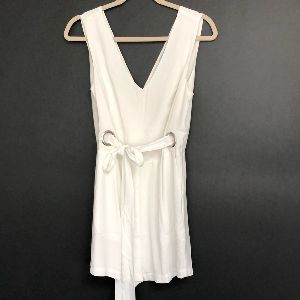 White V-neck romper